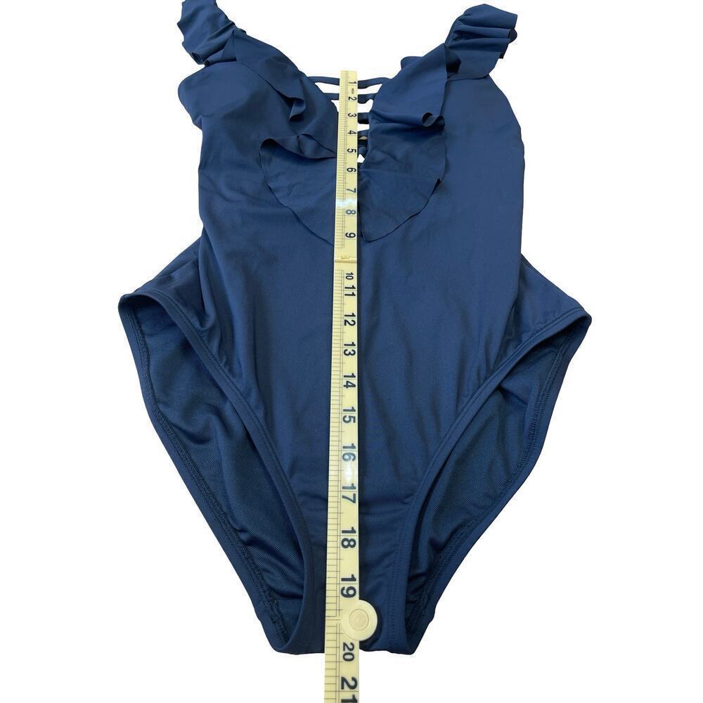 Bleu Rod Beattie Ruffle Strap One Piece Black Swimsuit w/ Strappy Back - Size 4 - Picture 9 of 11